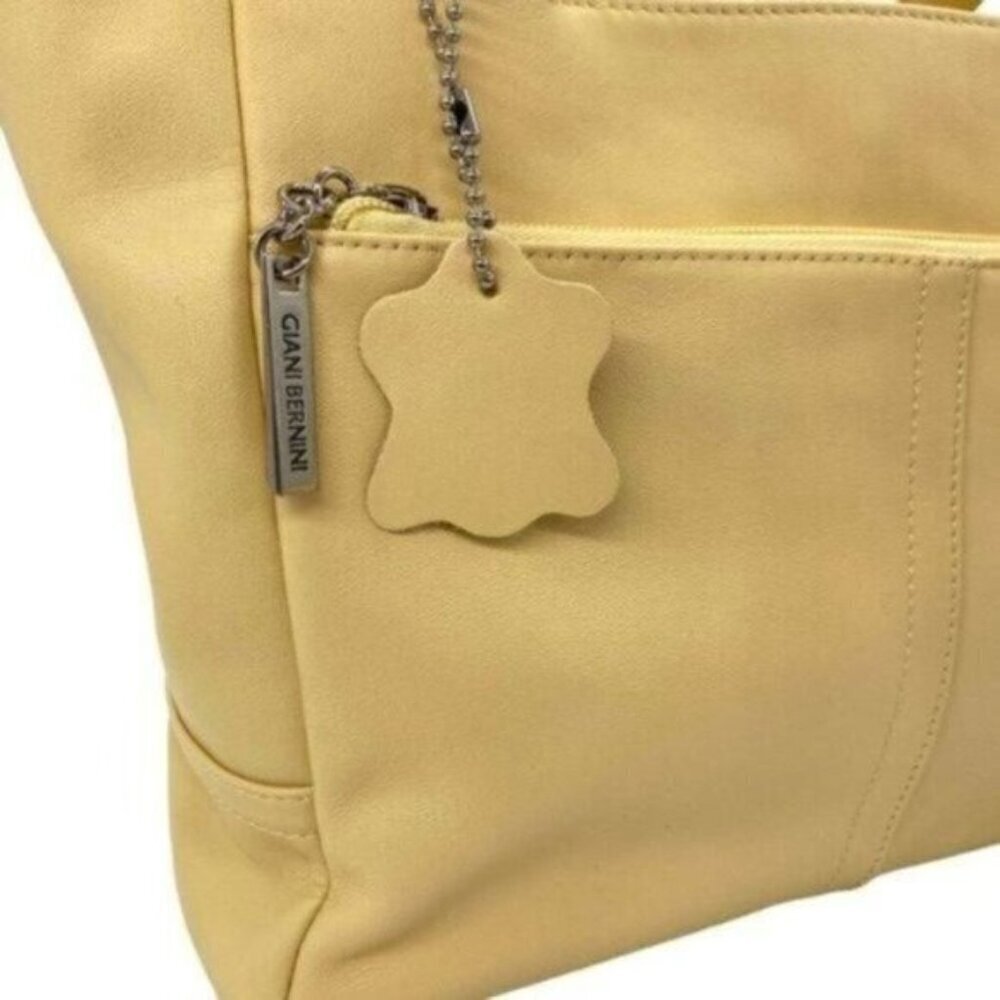 Giani Bernini Nappa Classic Leather Butter Yellow Womens Shoulder Bag - Picture 7 of 13